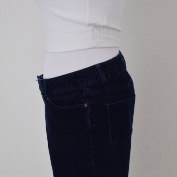 90s Navy Corduroy Low Waist Flare Pants size L - Picture 4 of 9